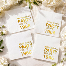 Load image into Gallery viewer, Personalized Gold Foil Cocktail Napkins Custom Year Gift