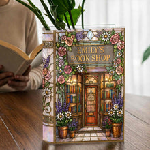 Load image into Gallery viewer, Personalized Acrylic Book Vase Custom Name Gift for Book Lovers