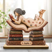 Load image into Gallery viewer, Personalized 2-Layer Wood Plaque Custom Name Gift for Book Lovers