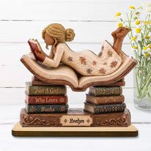 Load image into Gallery viewer, Personalized 2-Layer Wood Plaque Custom Name Gift for Book Lovers