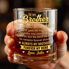 Load image into Gallery viewer, Personalized Custom Whiskey Glass Gift for Brother - 8oz & 11oz