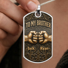 Load image into Gallery viewer, Personalized Dog Tag Necklace for Brother | Custom Keepsake Gift