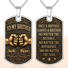 Load image into Gallery viewer, Personalized Dog Tag Necklace for Brother | Custom Keepsake Gift