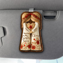 Load image into Gallery viewer, Personalized Car Visor Clip Gift for Sisters Holding Heart Flowers