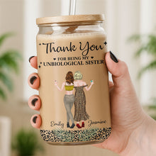 Load image into Gallery viewer, Personalized Clear Glass Can Best Friend Gift Leopard Print