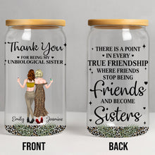 Load image into Gallery viewer, Personalized Clear Glass Can Best Friend Gift Leopard Print