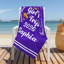 Load image into Gallery viewer, Personalized Microfiber Beach Towel Custom Name Gift for Best Friends