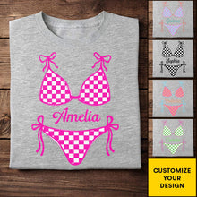 Load image into Gallery viewer, Personalized Checkered Swimsuit T-shirt & Hoodie Gift for Friends