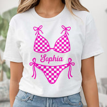 Load image into Gallery viewer, Personalized Checkered Swimsuit T-shirt & Hoodie Gift for Friends
