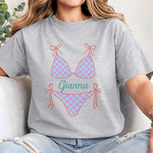 Load image into Gallery viewer, Personalized Checkered Swimsuit T-shirt & Hoodie Gift for Friends