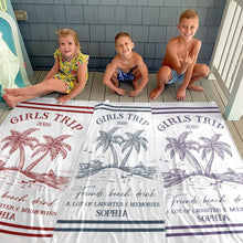 Load image into Gallery viewer, Personalized Microfiber Beach Towel Custom Name Friends Gift