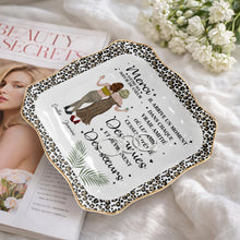 Load image into Gallery viewer, Personalized Lace Square Jewelry Dish Custom Name Gift for Best Friend