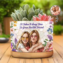 Load image into Gallery viewer, Personalized Ceramic Plant Pot Custom Photo Gift for Best Friends