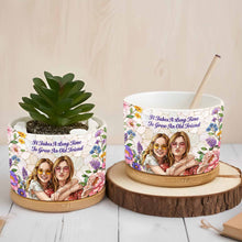 Load image into Gallery viewer, Personalized Ceramic Plant Pot Custom Photo Gift for Best Friends