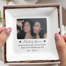 Load image into Gallery viewer, Personalized Custom Jewelry Dish for Sister with Photo Hearts