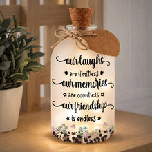 Load image into Gallery viewer, Personalized Frosted Glass Bottle Light Custom Name Gift for Best Friends