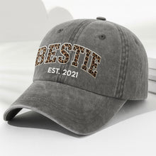 Load image into Gallery viewer, Personalized Washed Denim Cap Custom Year Gift for Bestie