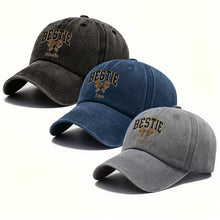 Load image into Gallery viewer, Personalized Leopard Print Bow Washed Denim Cap for Besties