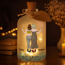 Load image into Gallery viewer, Personalized Frosted Glass Bottle Light Best Friend Gift
