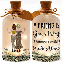 Load image into Gallery viewer, Personalized Frosted Glass Bottle Light Best Friend Gift