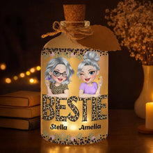 Load image into Gallery viewer, Personalized Frosted Glass Bottle Light Custom Bestie Gift