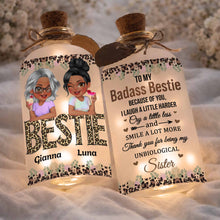 Load image into Gallery viewer, Personalized Frosted Glass Bottle Light Custom Bestie Gift