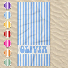 Load image into Gallery viewer, Personalized Microfiber Beach Towel Custom Name Gift for Her