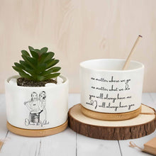 Load image into Gallery viewer, Personalized Ceramic Plant Pot Custom Sketch Best Friends Gift