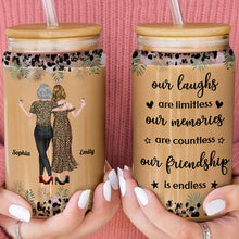 Load image into Gallery viewer, Personalized Clear Glass Can Custom Best Friend Gift with Straw