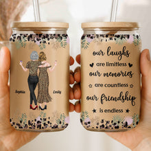 Load image into Gallery viewer, Personalized Clear Glass Can Custom Best Friend Gift with Straw