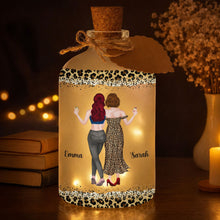 Load image into Gallery viewer, Personalized Short Bottle Light Best Friend Gift Leopard Print