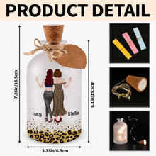 Load image into Gallery viewer, Personalized Frosted Glass Bottle Light Best Friend Gift