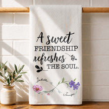 Load image into Gallery viewer, Personalized Kitchen Towel Custom Birth Month Flowers Gift for Best Friends