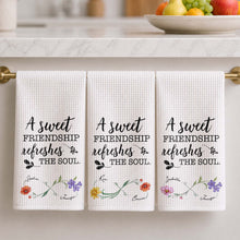 Load image into Gallery viewer, Personalized Kitchen Towel Custom Birth Month Flowers Gift for Best Friends