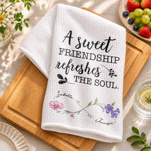 Load image into Gallery viewer, Personalized Kitchen Towel Custom Birth Month Flowers Gift for Best Friends