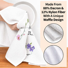 Load image into Gallery viewer, Personalized Kitchen Towel Custom Birth Month Flowers Gift for Best Friends