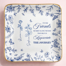 Load image into Gallery viewer, Personalized Birth Month Flowers Jewelry Dish Custom Gift for Friends
