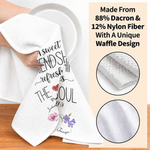 Load image into Gallery viewer, Personalized Kitchen Towel Gift for Best Friends with Flowers