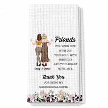 Load image into Gallery viewer, Personalized Kitchen Towel Best Friend Gift Unbiological Sister