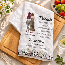 Load image into Gallery viewer, Personalized Kitchen Towel Best Friend Gift Unbiological Sister