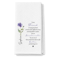 Load image into Gallery viewer, Personalized Kitchen Towel Custom Birth Flower Gift for Best Friend