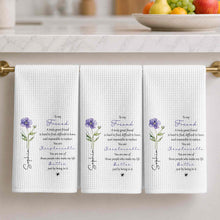 Load image into Gallery viewer, Personalized Kitchen Towel Custom Birth Flower Gift for Best Friend