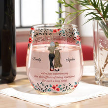 Load image into Gallery viewer, Personalized Stemless Wine Glass Custom BFF Gift Unique Design
