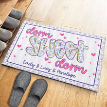Load image into Gallery viewer, Personalized Floral Stripes Doormat Custom Name Gift for Dorm