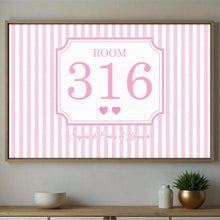 Load image into Gallery viewer, Personalized Dorm Room Poster Custom Name Hearts Stripes
