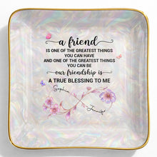Load image into Gallery viewer, Personalized Infinity Flower Jewelry Dish Custom Name Gift for Friends