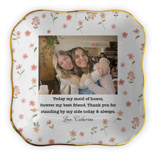 Load image into Gallery viewer, Personalized Lace Jewelry Dish Custom Photo Gift for Best Friend