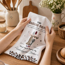 Load image into Gallery viewer, Personalized Leopard Print Kitchen Towel Custom Gift for Best Friend