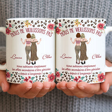 Load image into Gallery viewer, Personalized Floral Leopard Print Coffee Mug Custom Gift for Best Friends