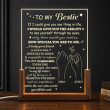 Load image into Gallery viewer, Personalized Acrylic Night Light Custom Bestie Gift with Wood Base